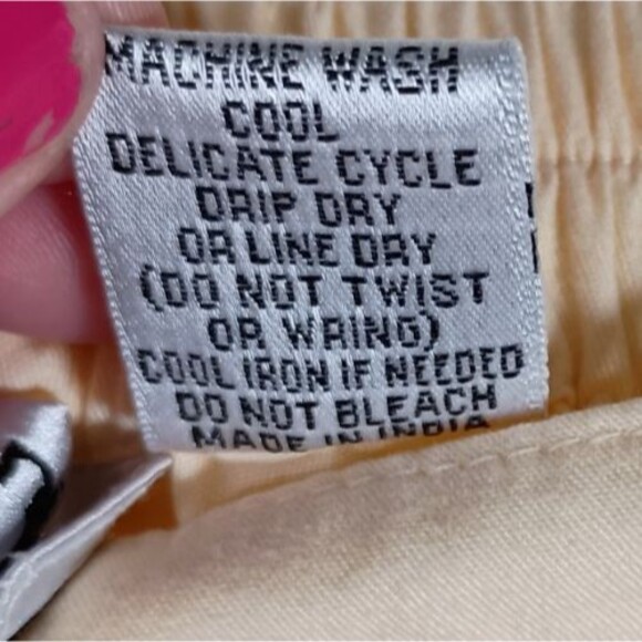 Cathy Daniels Elastic Waist Pockets Butter Yellow Cotton Capri Pants Size XL - Picture 6 of 6